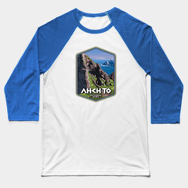 Ahch-To National Park Baseball T-Shirt by MindsparkCreative